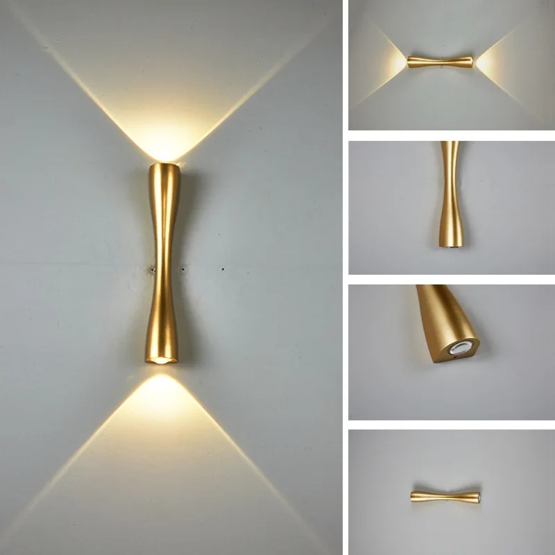 Gold LED Wall Lamp Up Down Lig - Outdoor Lighting Hardwired recension och pris
