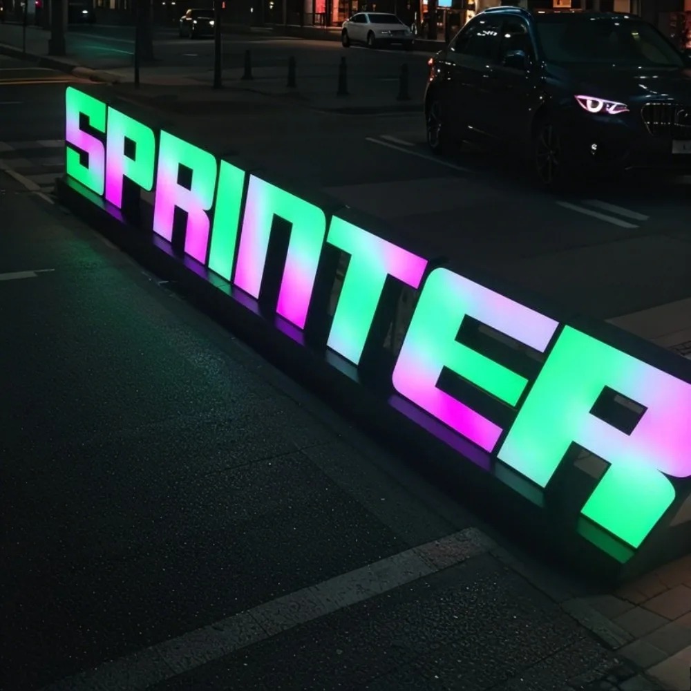 Custom RGB Metal LED Sign Wall - Outdoor Lighting Logo recension och pris