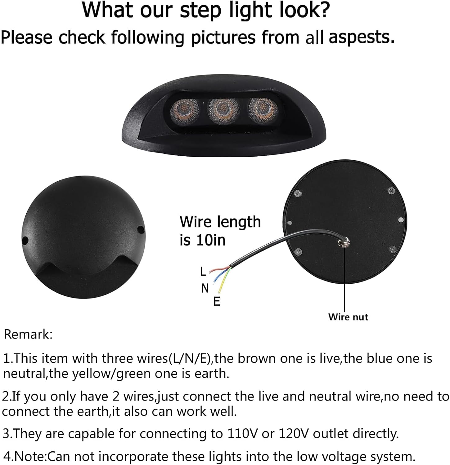 3W Surface Mount Hardwired LED - Outdoor Lighting Hardwired recension och pris