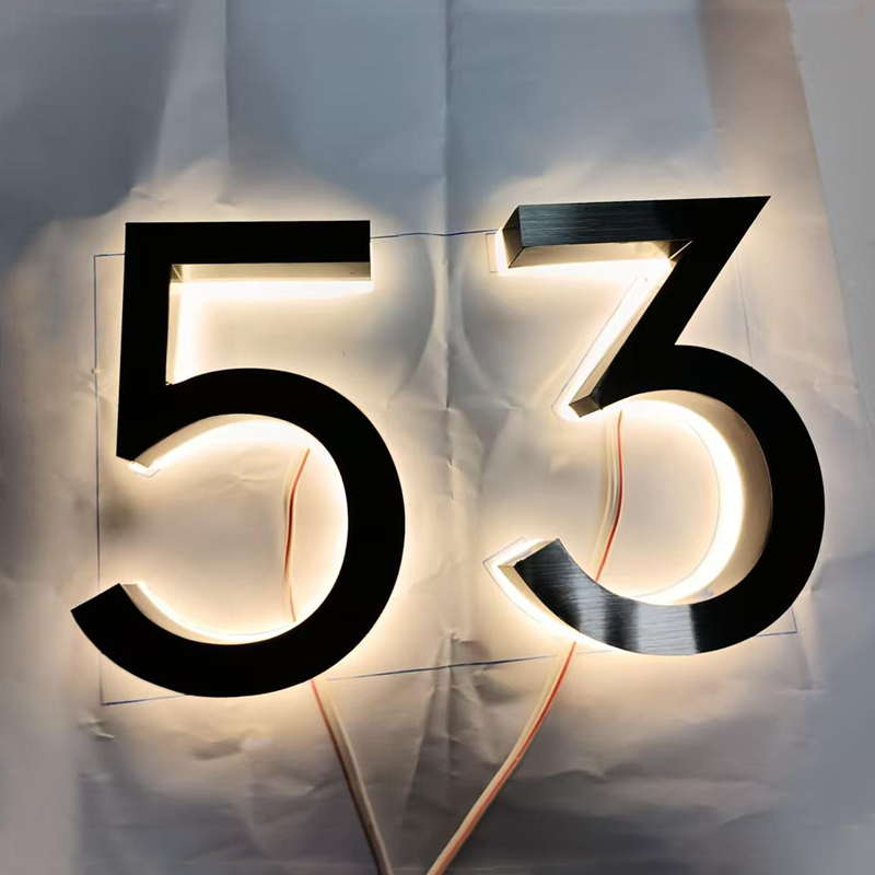 Metal 3D LED House Number Ligh - Outdoor Lighting Logo recension och pris
