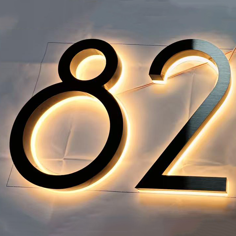Metal 3D LED House Number Ligh - Outdoor Lighting Logo recension och pris